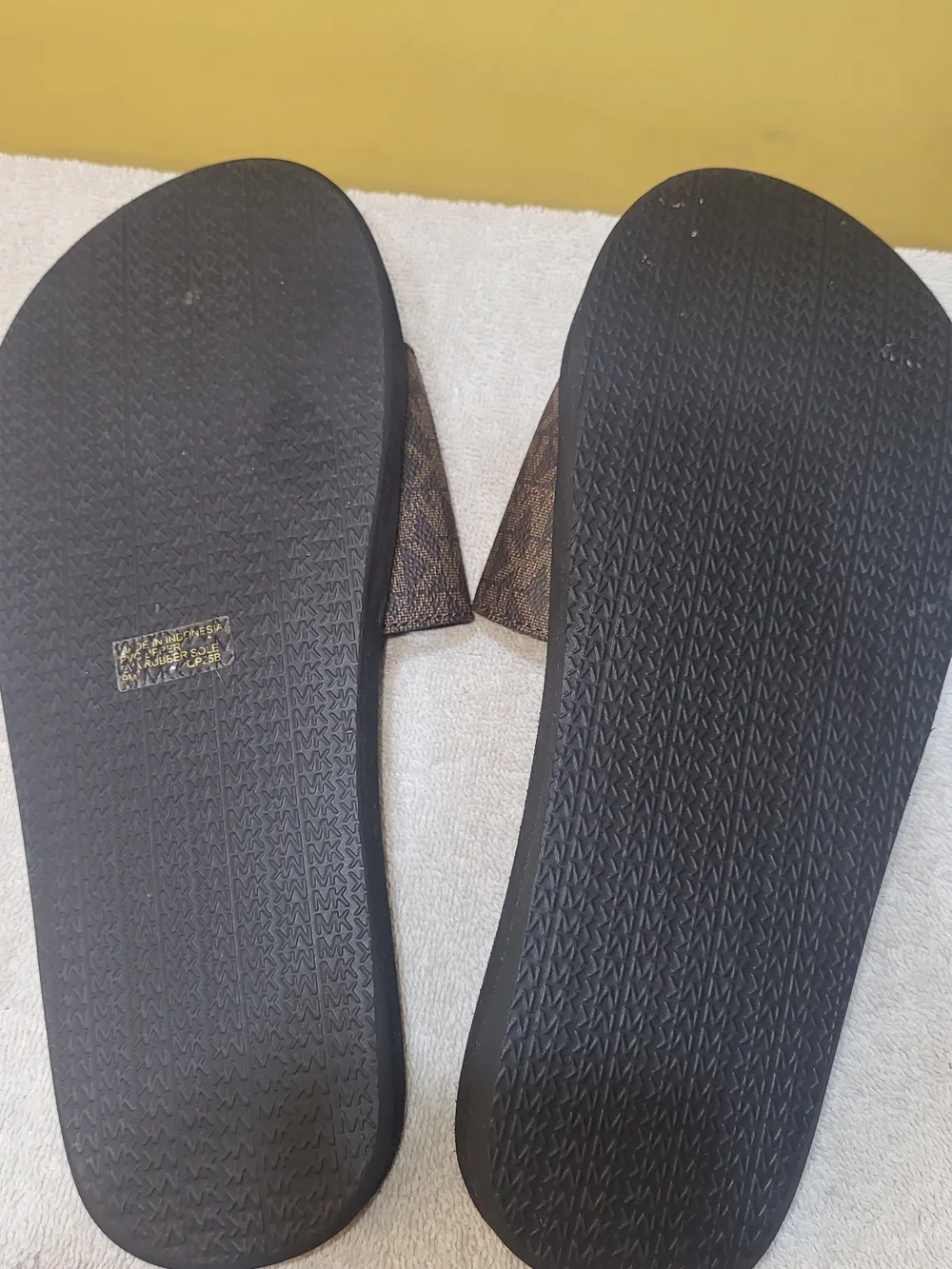 Women's Michael Kors Brown Logo Slide Sandals